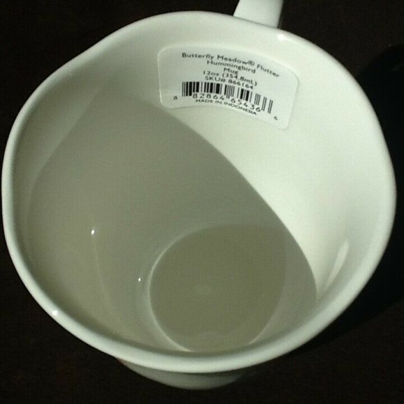 2 new Lenox Butterfly Meadow 12-oz Porcelain Mugs .. each features a Hummingbird - Picture 4 of 7